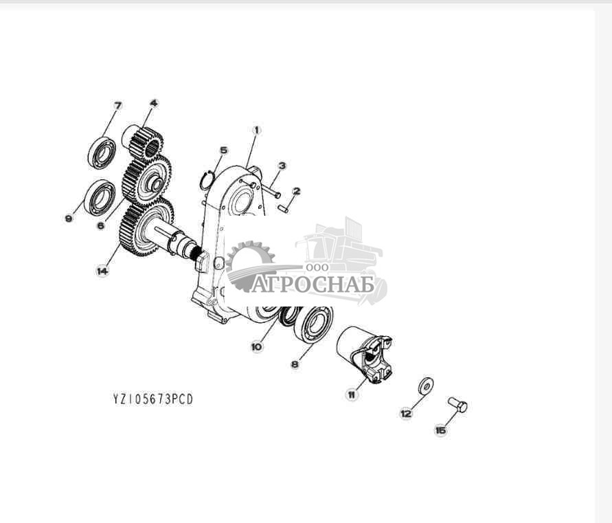 YZ105673 Привод механизма отбора мощности с лебедкой 